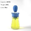 BBQ Tool Oil Bottle With Silicone Brush Oil Spray Baking Barbecue Grill Oil Dispenser Cookware Baking Kitchen Accessories - style b blue