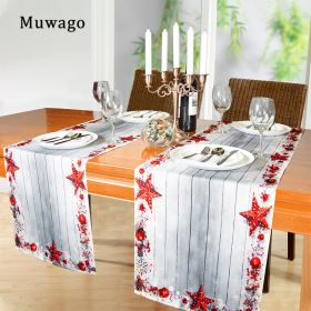 Muwago Christmas Stars Printing Resists Shrinkage Wrinkles Table Runner Firmer Literary Romance Christmas Party Table Decoration - customizable