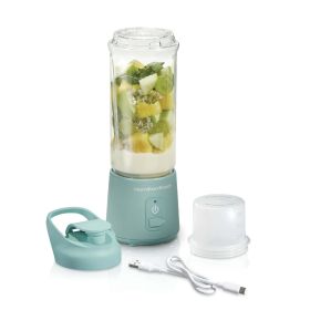 Hamilton Beach Blend Now Portable Cordless Blender USB rechargeable 16 oz jar with travel lid aqua 51182 - Hamilton Beach