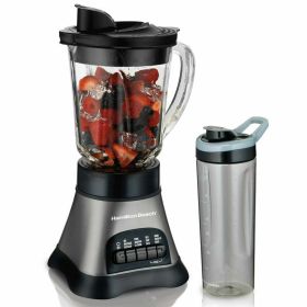 Hamilton Beach Wave Crusher Blender with 40oz Glass Jar and Blend-in Travel Jar Black - Hamilton Beach