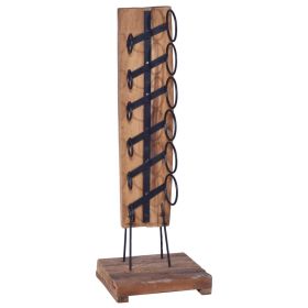 Wine Rack for 6 Bottles 13.8"x13.8"x39.4" Solid Teak Wood