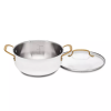 8qt Nonstick Ceramic Coated Aluminum Wide Stock Pot  - Cream