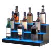 VEVOR LED Lighted Liquor Bottle Display Bar Shelf RF & App Control 24" 3-Step - Default