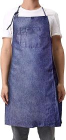 Pack 12 Denim Aprons with Bib Pocket Attached Ties 28 x 36 inches Reusable Blue Apron 14 oz Uniform Apron for Men Women Chef Kitchen Restaurant Coffee