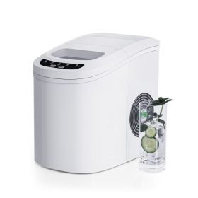 Mini Portable Electric Ice Maker Machine with Ice Scoop - white