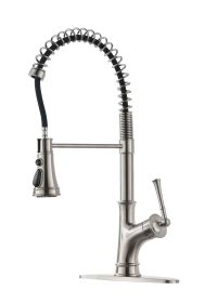 APPASO Commercial Spring Kitchen Faucet with Pull Down Sprayer Stainless Steel Brushed Nickel