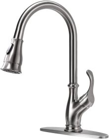 APPASO Kitchen Faucet with Pull Down Sprayer - Single Handle One Hole High Arc Pull Out Kitchen Sink Faucets with Deck Plate