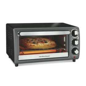 Toaster Oven, Red with Gray Accents, 31146 - black