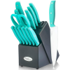 Knife Sets with Block,Marco Almond Kitchen Knives KYA24B,14 Pcs Kitchen Knife Block Set With Built-in Sharpener,Stainless Steel - Marco Almond