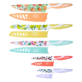 UPTRUST Knife Set, 10-piece Kitchen Knife Set Nonstick Coated with 5 Blade Guard, Multicolored Fruit Knives, Perfect as Kitchen Gifts - UPTRUST