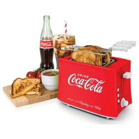 Nostalgia TCS2CK Coca-Cola Grilled Cheese Toaster with Easy-Clean Toaster Baskets and Adjustable Toasting Dial - Nostalgia