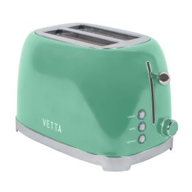 VETTA 2-Slice Extra-Wide-Slot Retro Toaster, Stainless Steel (Seafoam Green), VTS-201RGR - VETTA