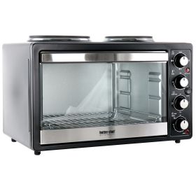 Better Chef Chef Central XL Toaster Oven and Broiler with Dual Solid Element Burners in Black - Better Chef