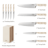 CAROTE 11PCS Knife Set with Block for kitchen, Stainless Steel Razor-Sharp Blade, Triple Riveted Ergonomic Handle,Essential Knife Set, Beige - Carote