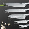 Hecef 5 PCS High Carbon Stainless Steel Kitchen Knife Set with Ergonomic Handle and Blade Covers - Hecef