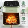 Moosoo 2 Quart Small Air Fryer, 1200W Touchscreen Compact Air Fryer Oven with 8 Preset Modes & 100 Recipes - MOOSOO