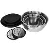 Serenk Modernist 9 Pieces Stainless Steel Mixing and Storage Bowl Set with Grater - Default Title