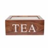 WILLART Wooden Rectangular Tea Storage Chest Box with 6 Compartments (Brown, Sheesham Wood) - Brown